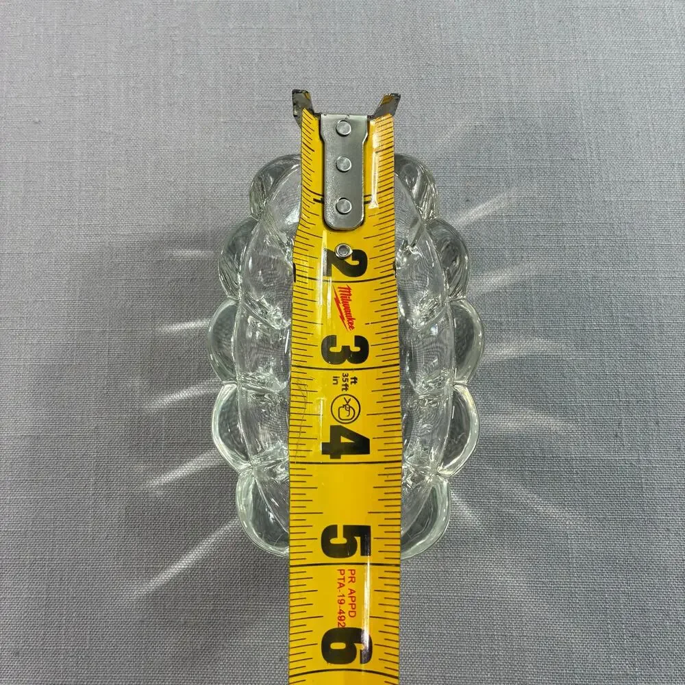 Vintage Clear Pressed Glass Oval Toothpick Holder Trinket Dish Vanity Decor